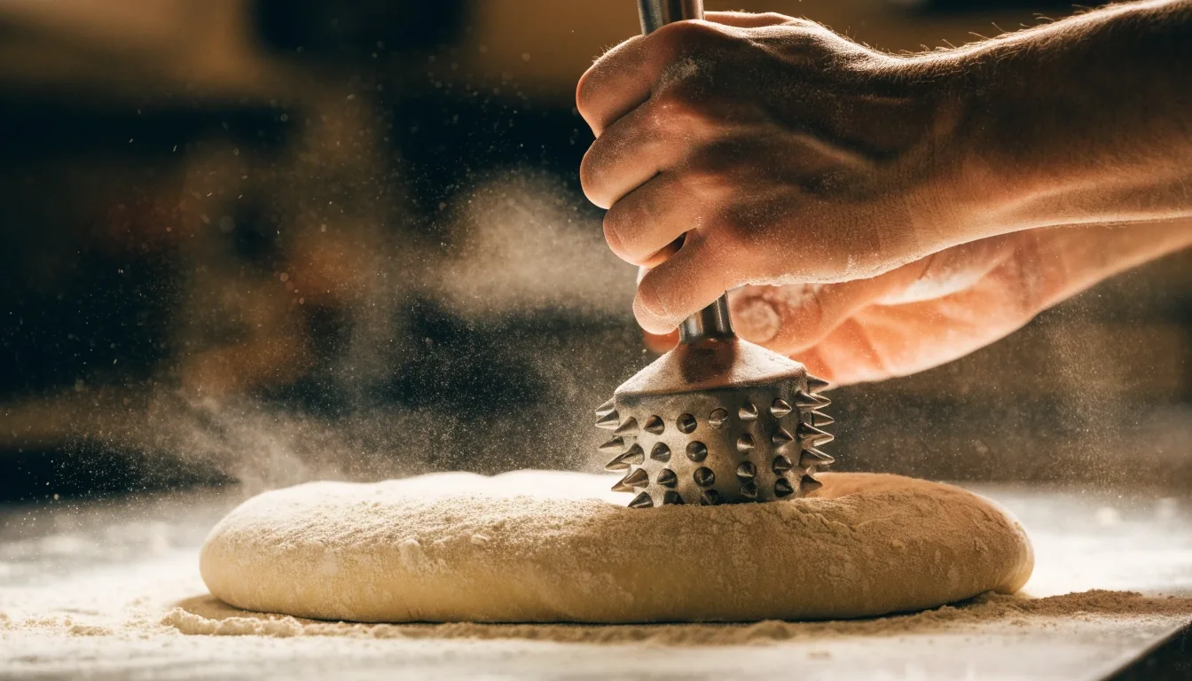 Freshly baked Fireaway pizza on floured steel