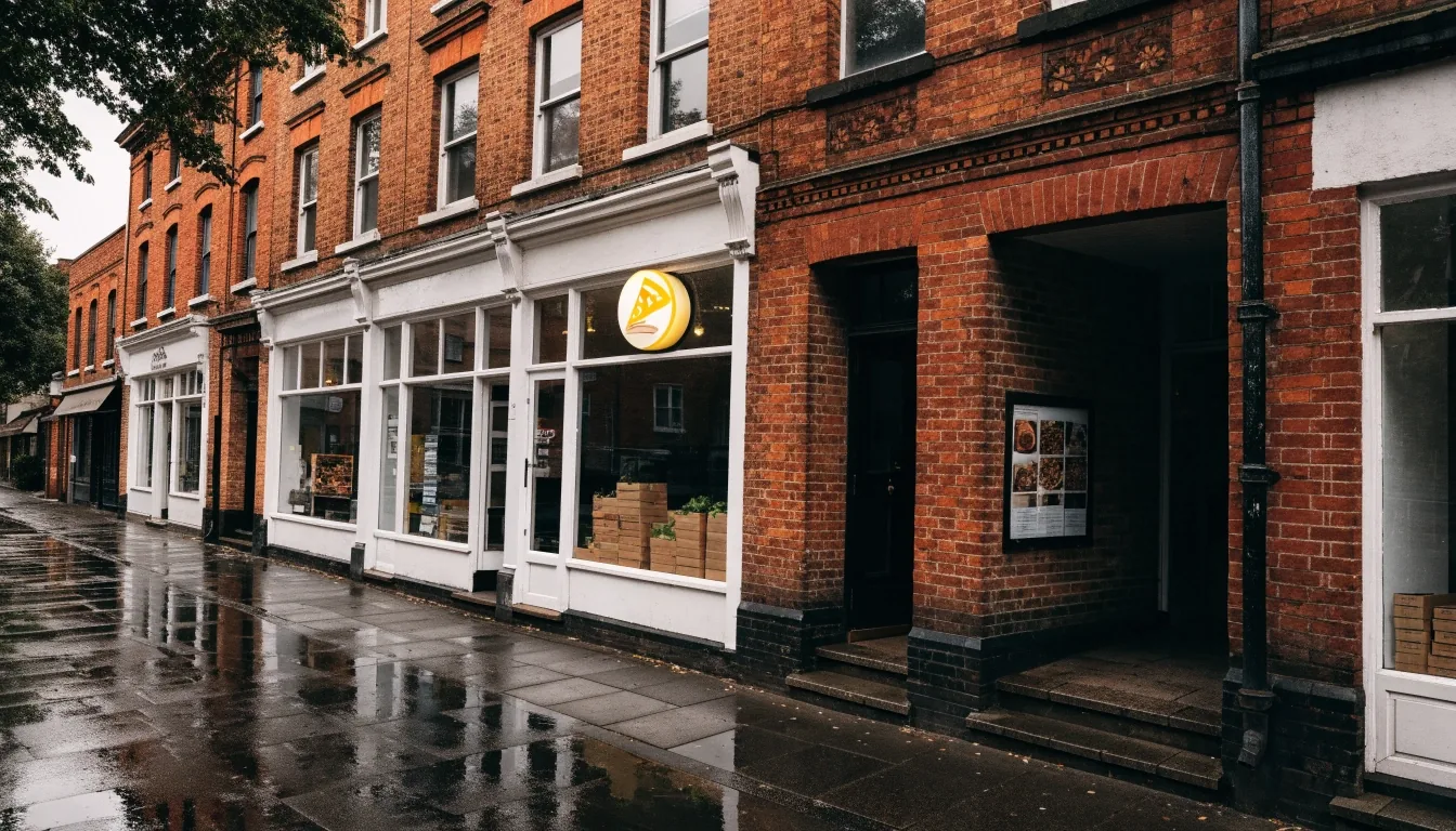 Croydon High Street frontage on an overcast morning